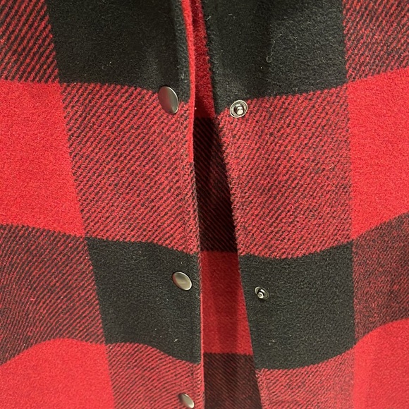 BB Dakota Steve Madden flannel red black wool jacket size XS - Picture 3 of 5